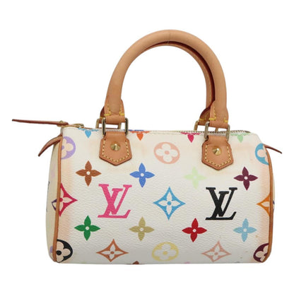 Louis Vuitton Speedy Mini HL Handbag Monogram Multicolor, WHITE, CANVAS, Handbag