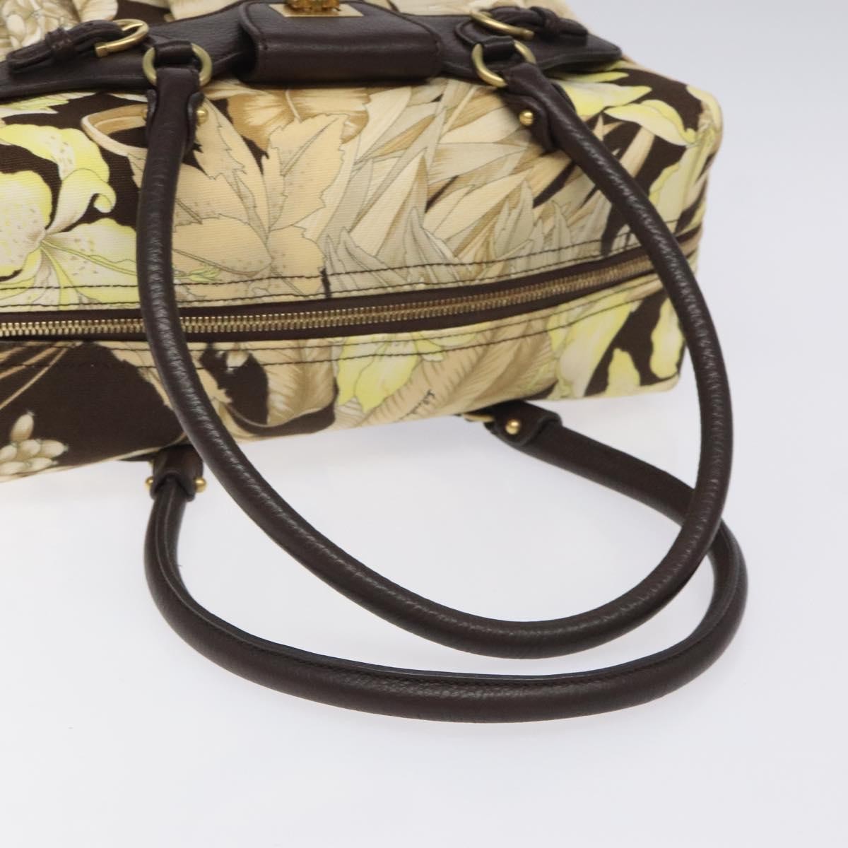 Salvatore Ferragamo Gancini Shoulder Bag Canvas, BEIGE, CANVAS, Shoulder bag