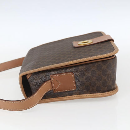 Celine Vintage Macadam Shoulder Bag Canvas and Leather, BROWN, CANVAS, Shoulder bag