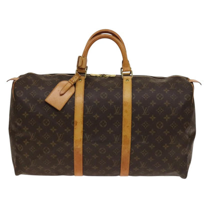 Louis Vuitton Keepall Bag Monogram Canvas, BROWN, CANVAS, Travel bag