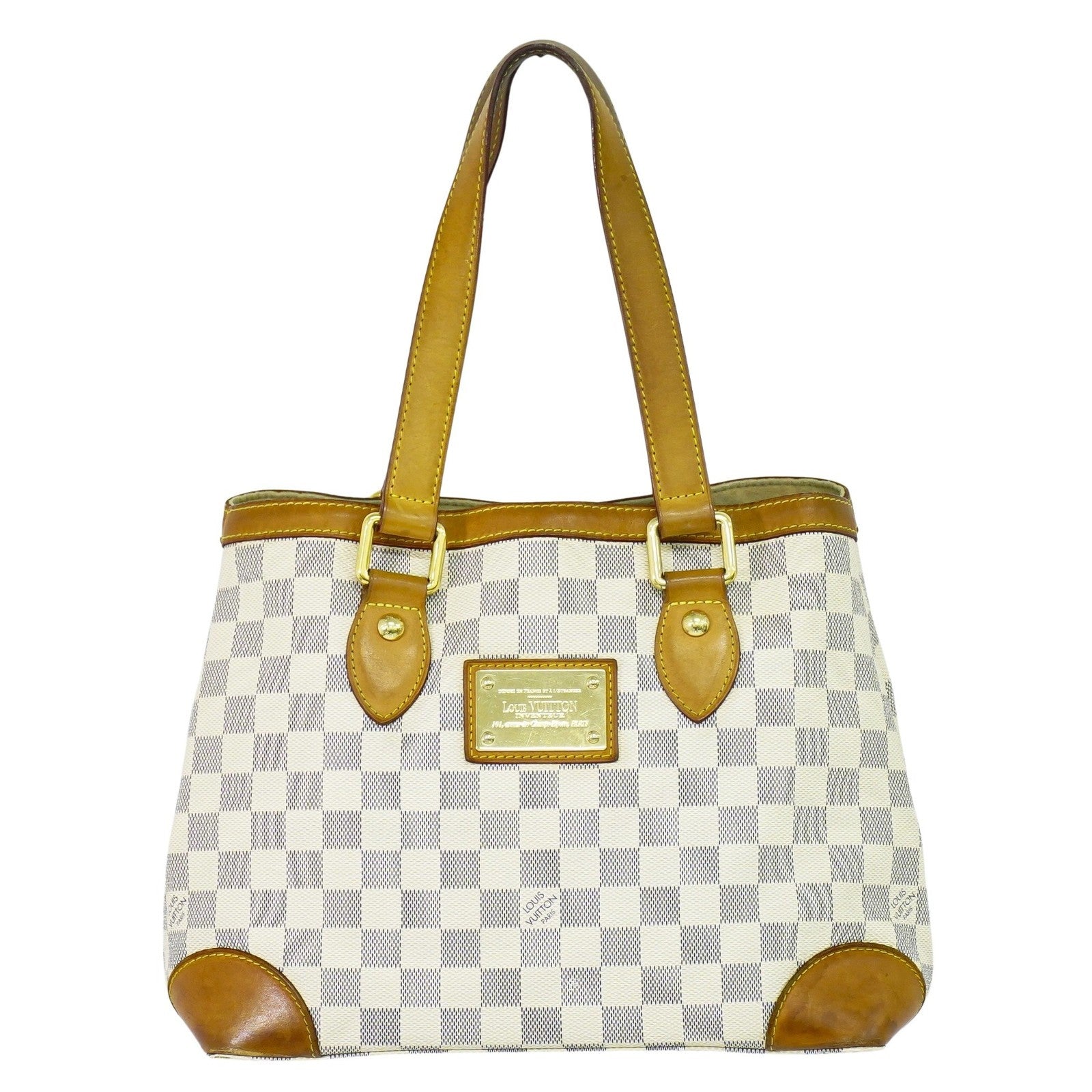 Louis Vuitton Hampstead Handbag Damier, WHITE, CANVAS, Tote bag