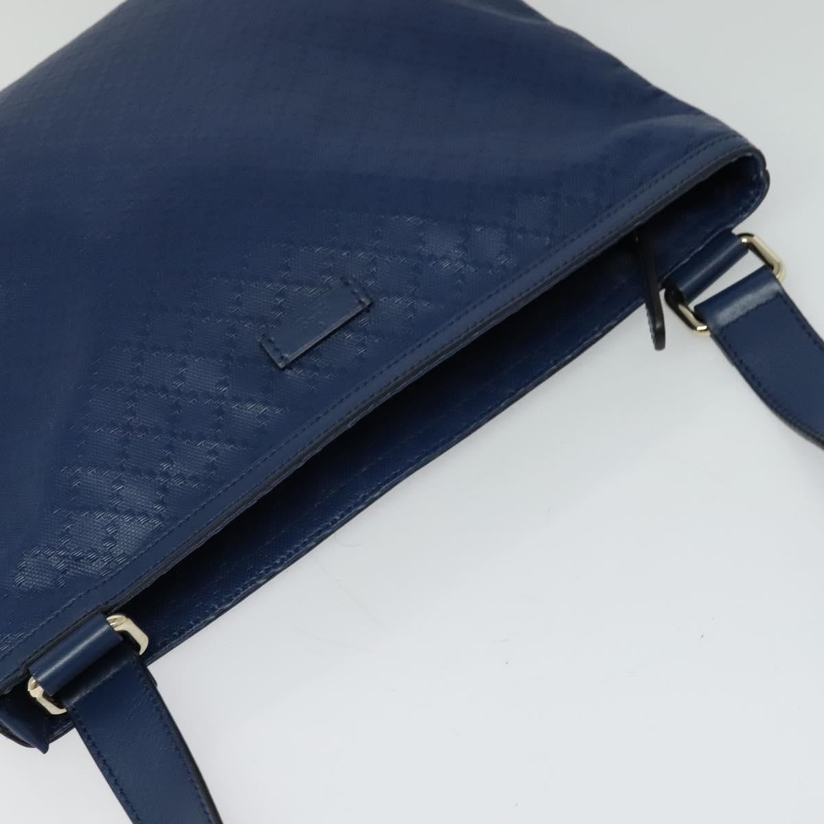 Gucci Zip Top Messenger Bag Diamante Leather, BLUE, LEATHER, Shoulder bag