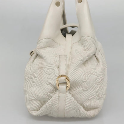 Bvlgari Chandra Hobo Leather, White, Leather, Handbag