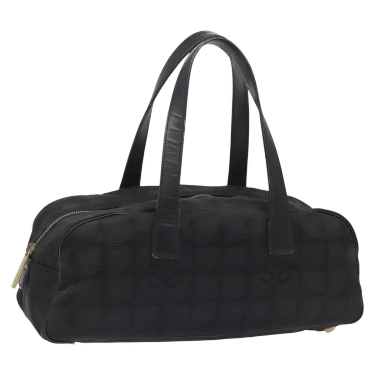 Chanel Travel Line Satchel Nylon, BLACK, NYLON, Handbag