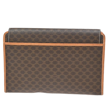 Celine Macadam Pochette Classic, BROWN, LEATHER, Clutche & pouche