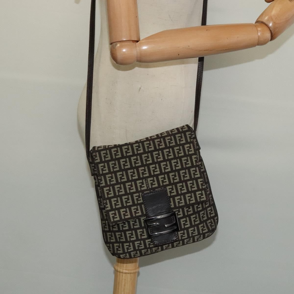 Fendi Mamma Baguette Shoulder Bag Canvas, BROWN, CANVAS, Shoulder bag