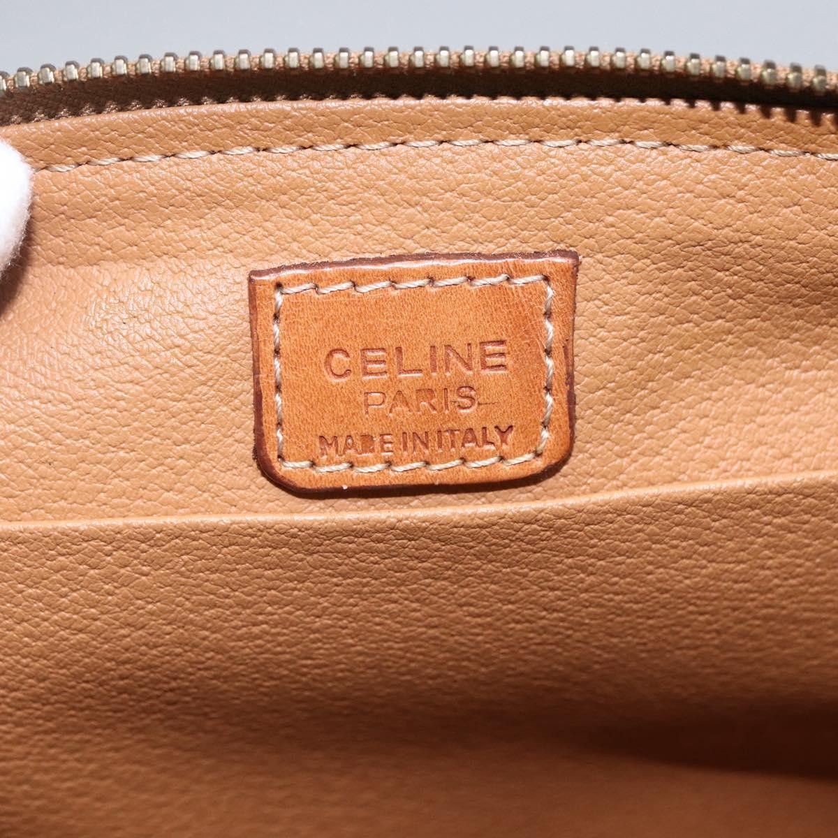 Celine Macadam Pochette Canvas and Leather, BROWN, CANVAS, Clutche & pouche