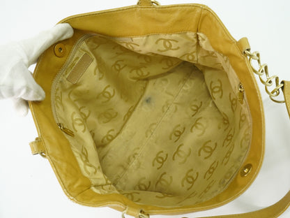 Chanel Timeless Chain Tote Caviar, BEIGE, LEATHER, Tote bag