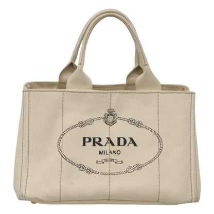 Prada Canapa Tote Canvas, White, Canvas, Tote Bag