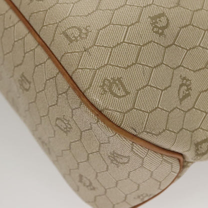 Christian Dior Vintage Honeycomb Tote Bag Canvas and Leather, BEIGE, CANVAS, Tote bag