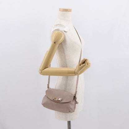Chloe Lily Shoulder bag Leather, BEIGE, LEATHER, Handbag