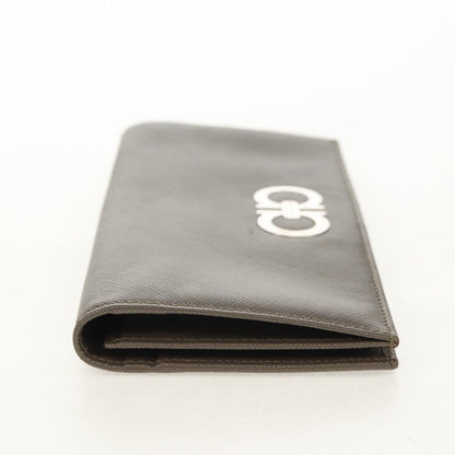 Salvatore Ferragamo Gancini Bifold Wallet Leather, GRAY, LEATHER, Wallets