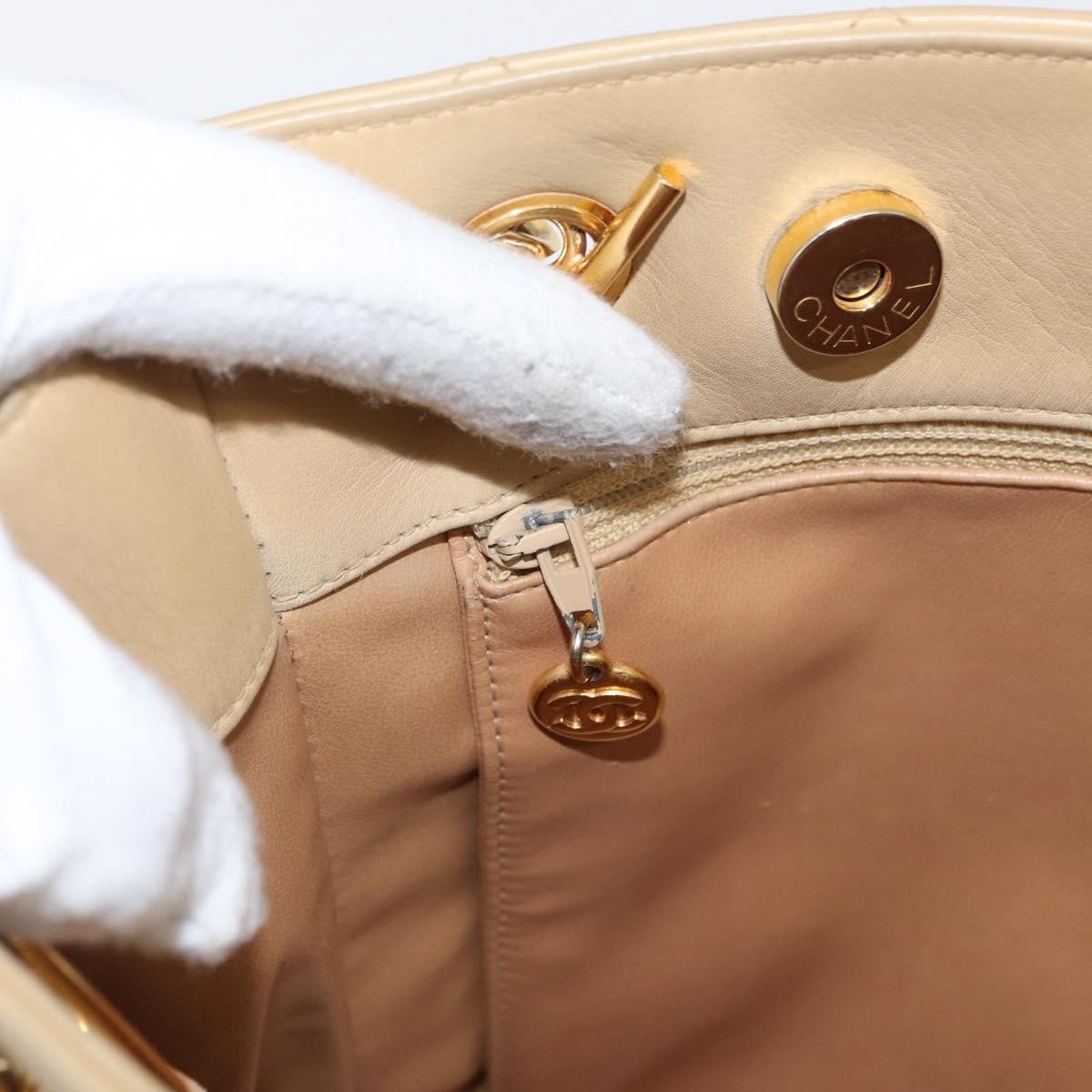 Chanel Expandable Zip Around Tote Quilted Leather, BEIGE, LEATHER, Shoulder bag