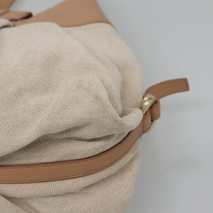 Bvlgari Chandra Hobo Canvas and Leather, Beige, Canvas, Tote Bag