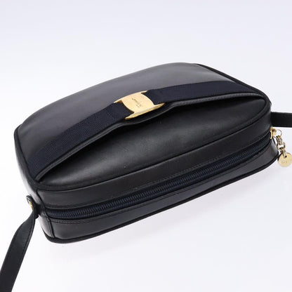 Salvatore Ferragamo Vala Shoulder Bag Leather, BLACK, LEATHER, Shoulder bag