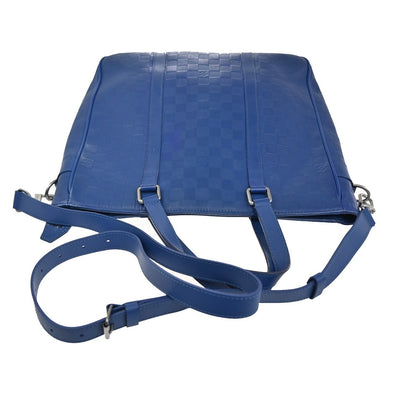 Louis Vuitton Tadao Handbag Damier Infini Leather, BLUE, LEATHER, Tote bag