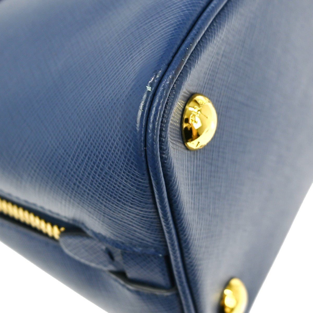 Prada Promenade Bag Saffiano Leather, BLUE, LEATHER, Handbag