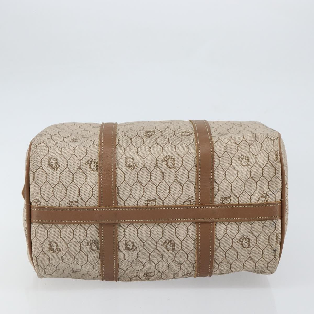 Christian Dior Vintage Honeycomb Boston bag Canvas and Leather, BEIGE, CANVAS, Travel bag