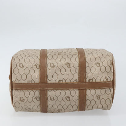 Christian Dior Vintage Honeycomb Boston bag Canvas and Leather, BEIGE, CANVAS, Travel bag