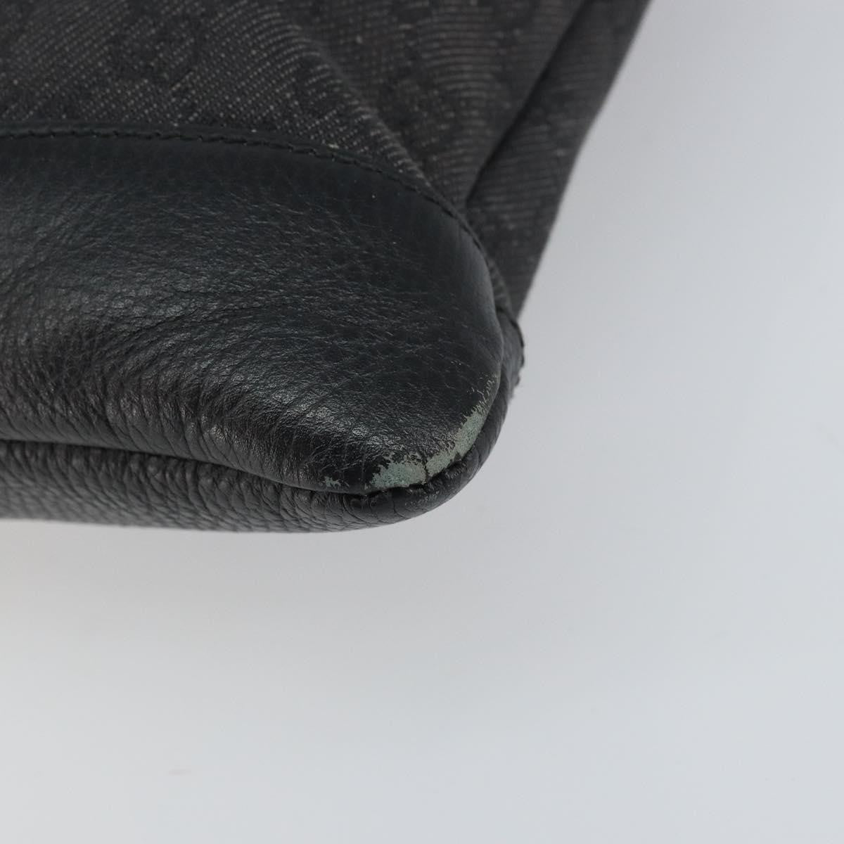 Gucci Zip Messenger Bag GG Denim, BLACK, CANVAS, Shoulder bag