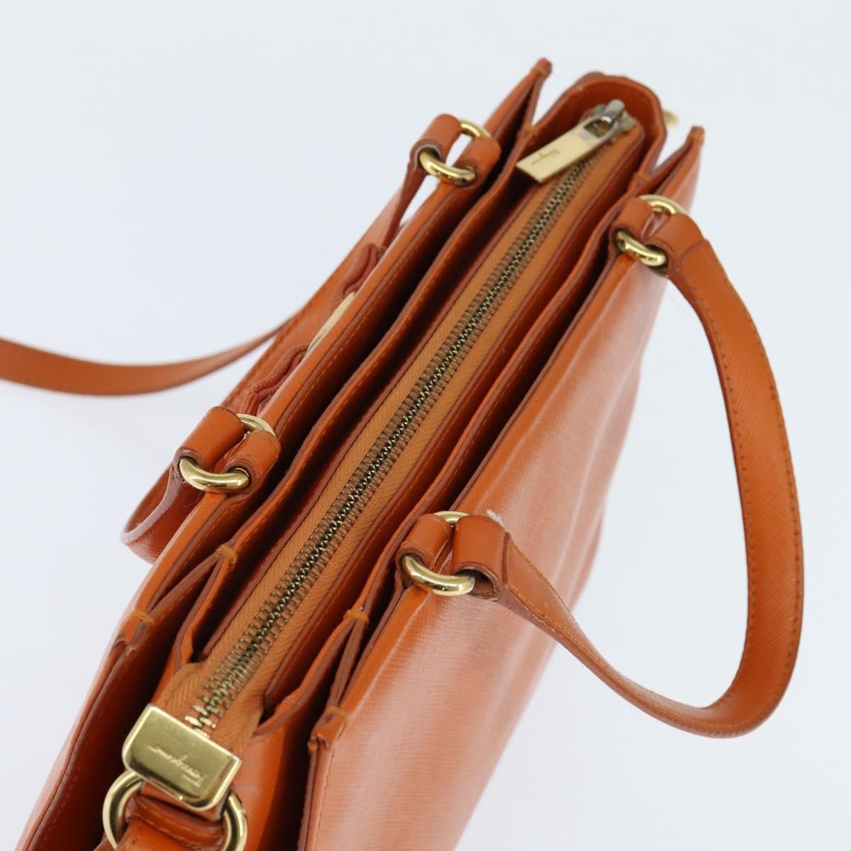Salvatore Ferragamo Vala tote Leather, ORANGE, LEATHER, Tote bag