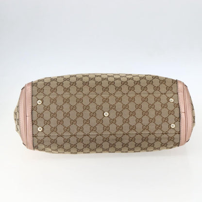 Gucci Bella Tote GG Canvas with Leather, BEIGE, CANVAS, Tote bag