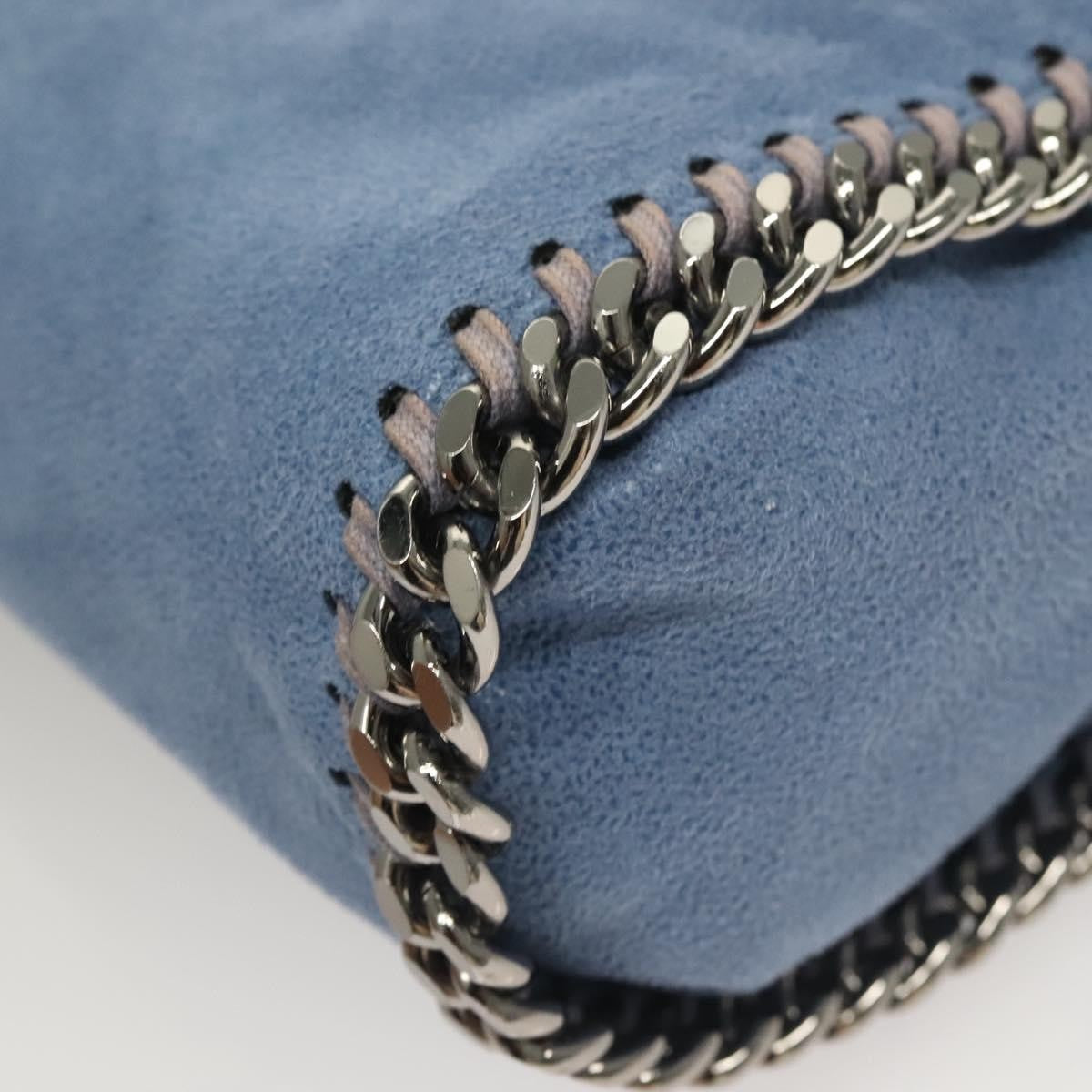 Stella McCartney Falabella Fold Over Crossbody Bag Suede, BLUE, SUEDE, Shoulder bag