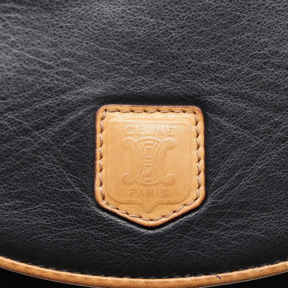 Celine Vintage Macadam Handbag vinyle, BLACK, LEATHER, Shoulder bag