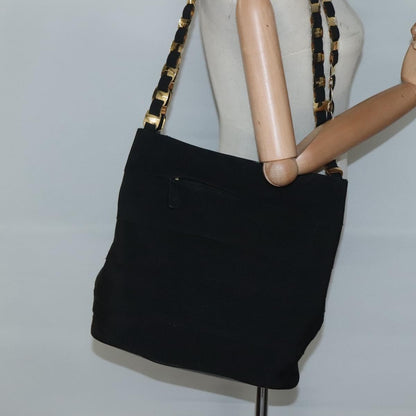 Salvatore Ferragamo Vala Shoulder Bag Canvas, BLACK, CANVAS, Shoulder bag