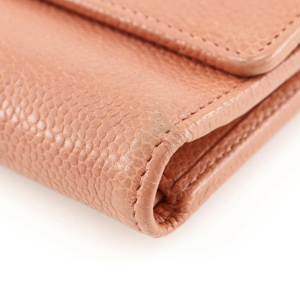 Chanel CC Trifold Flap Wallet Leather, PINK, LEATHER, Wallets