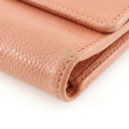 Chanel CC Trifold Flap Wallet Leather, PINK, LEATHER, Wallets