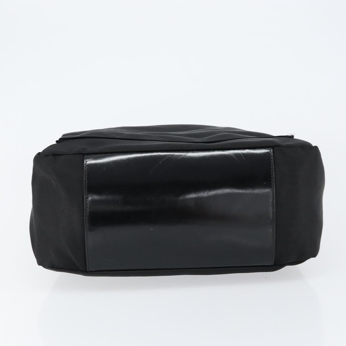 Gucci Vintage Bamboo Handle Bag Nylon, Black, Nylon, Handbag