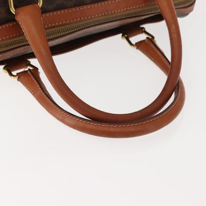 Celine Vintage Macadam Handbag Canvas and Leather, BROWN, CANVAS, Handbag