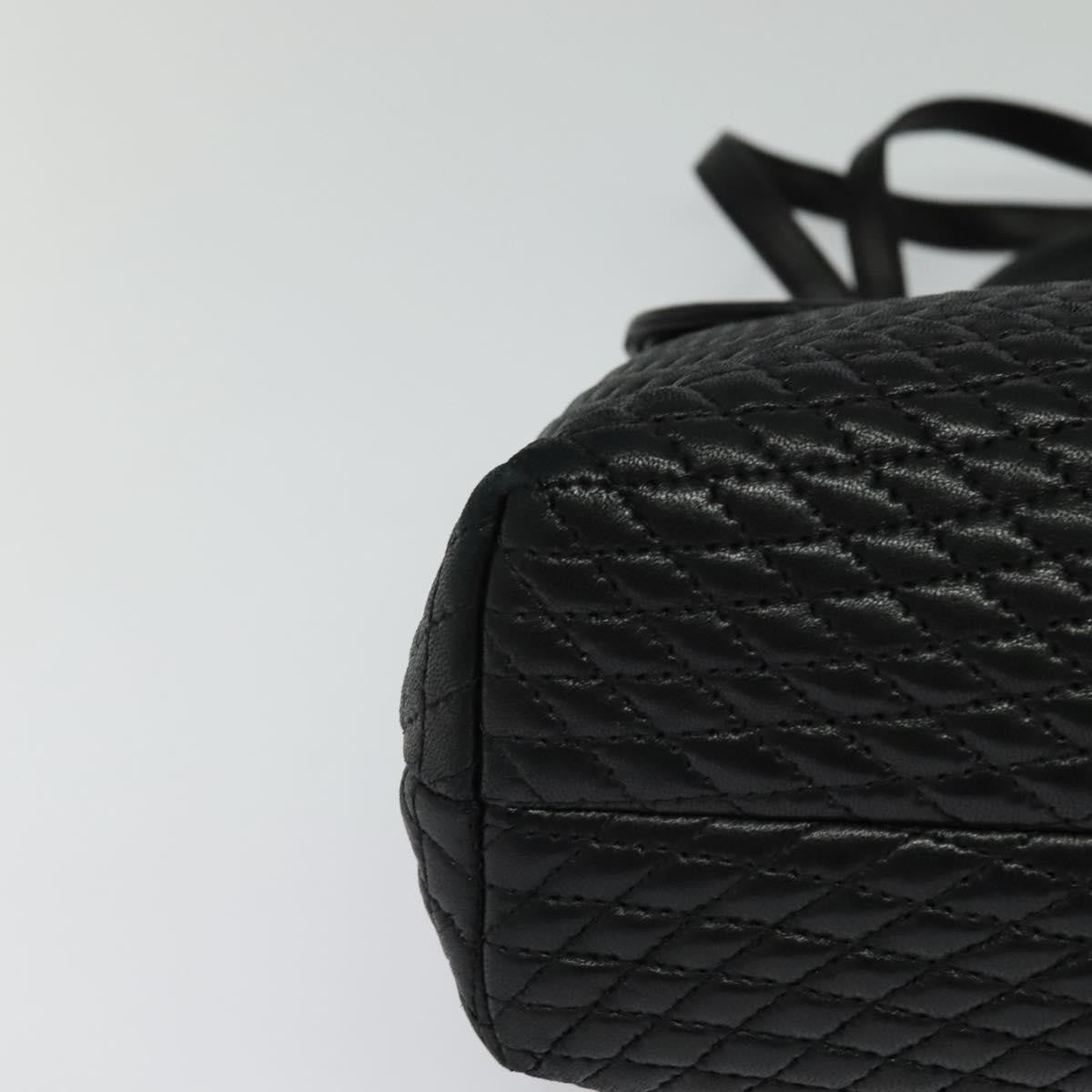 Bally Vintage Handbag Quilted Leather, BLACK, LEATHER, Handbag