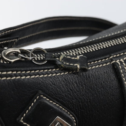 Salvatore Ferragamo Gancini Shoulder Bag Leather, BLACK, LEATHER, Shoulder bag