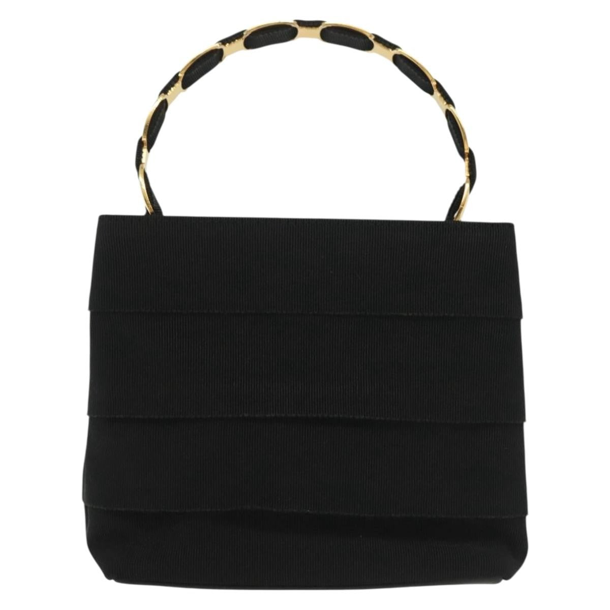 Salvatore Ferragamo Vala Handbag Canvas, BLACK, CANVAS, Handbag