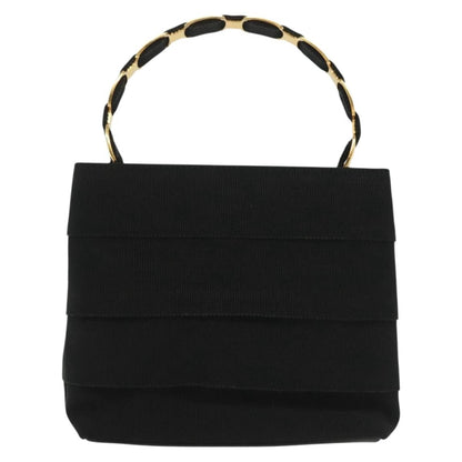 Salvatore Ferragamo Vala Handbag Canvas, BLACK, CANVAS, Handbag