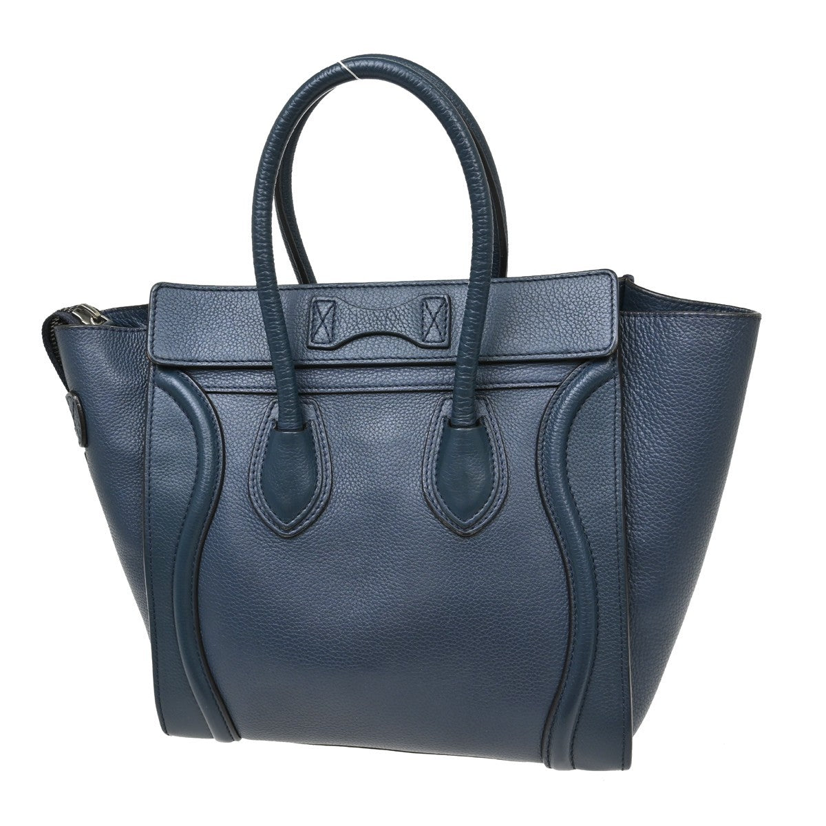 Celine Luggage Bag Smooth Leather, Blue, Leather, Tote Bag