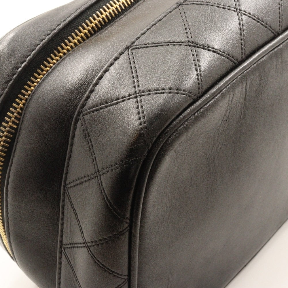 Chanel Vintage Cosmetic Case Lambskin, BLACK, LEATHER, Clutche & pouche