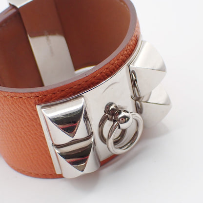 Hermes Collier de Chien Bracelet Leather, Orange, Leather, Bracelet