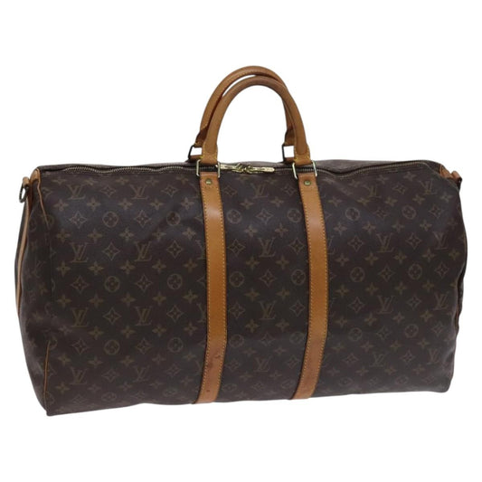 Louis Vuitton Keepall Bag Monogram Canvas, BROWN, CANVAS, Travel bag