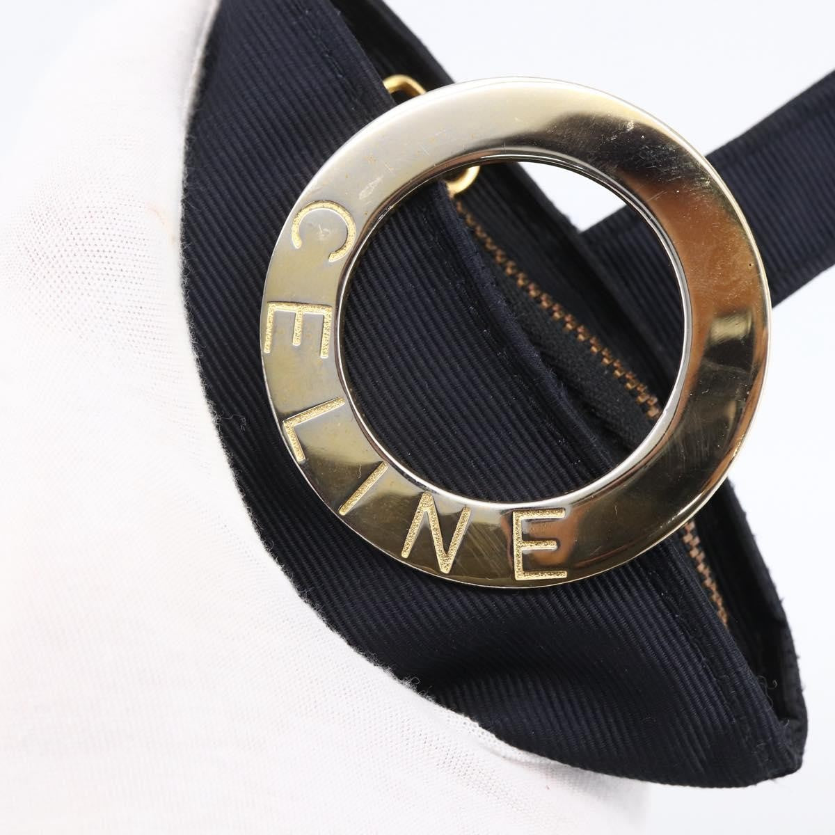 Celine Circle Logo Pouch Nylon, NAVY, NYLON, Clutche & pouche