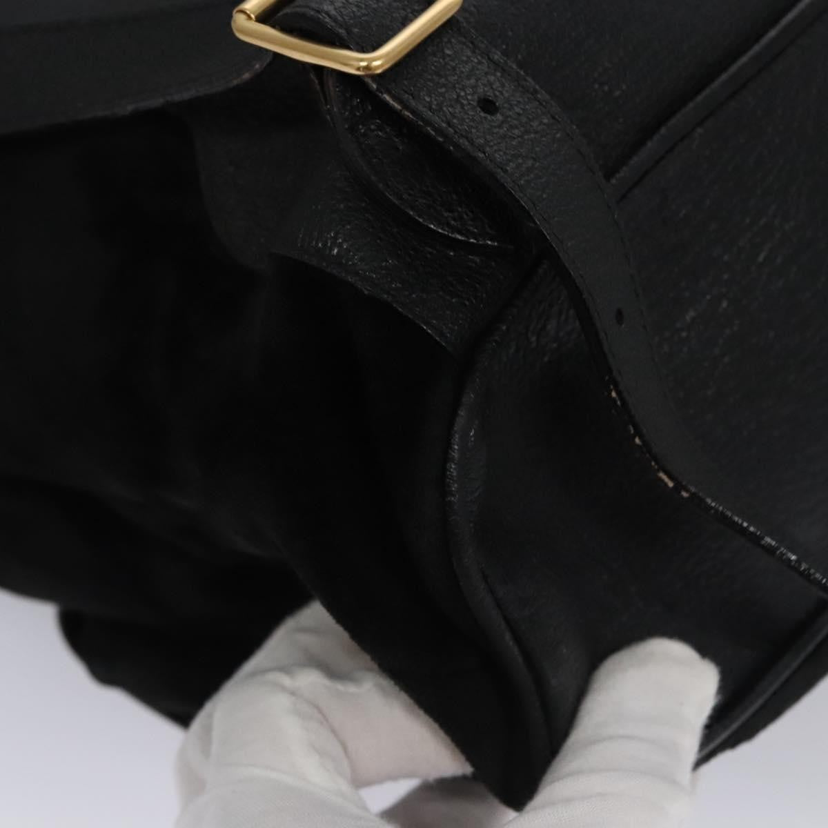 Gucci Vintage Bamboo Backpack Leather, BLACK, SUEDE, Backpack