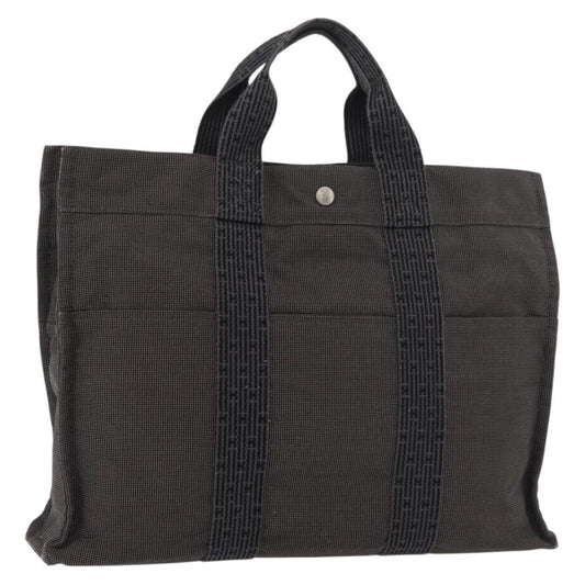 Hermes Fourre-tout Herline Canvas, Gray, Canvas, Tote Bag