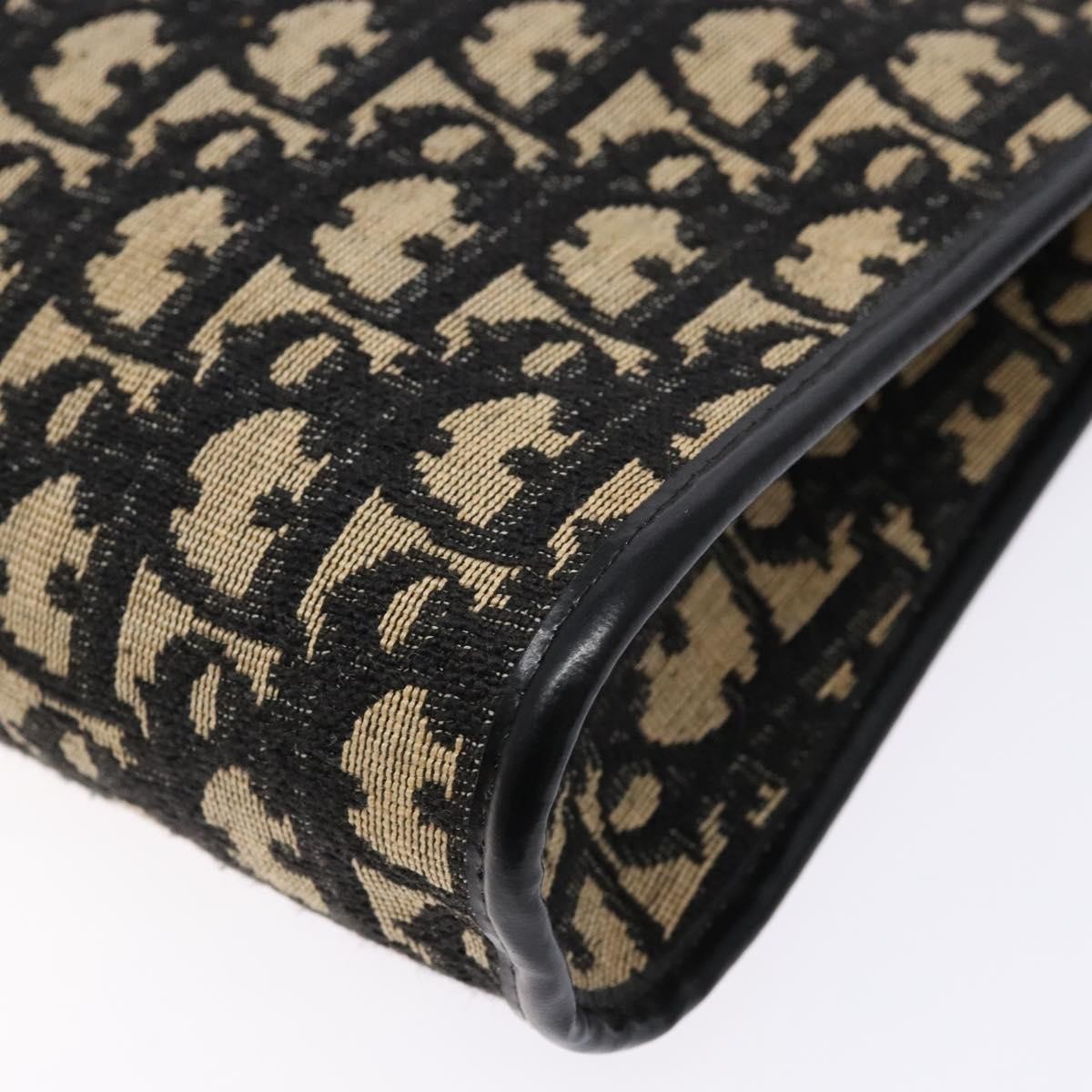 Christian Dior Vintage Trotter Shoulder Bag Canvas, NAVY, CANVAS, Shoulder bag