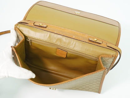 Celine Vintage Macadam Shoulder Bag Canvas, BEIGE, CANVAS, Shoulder bag