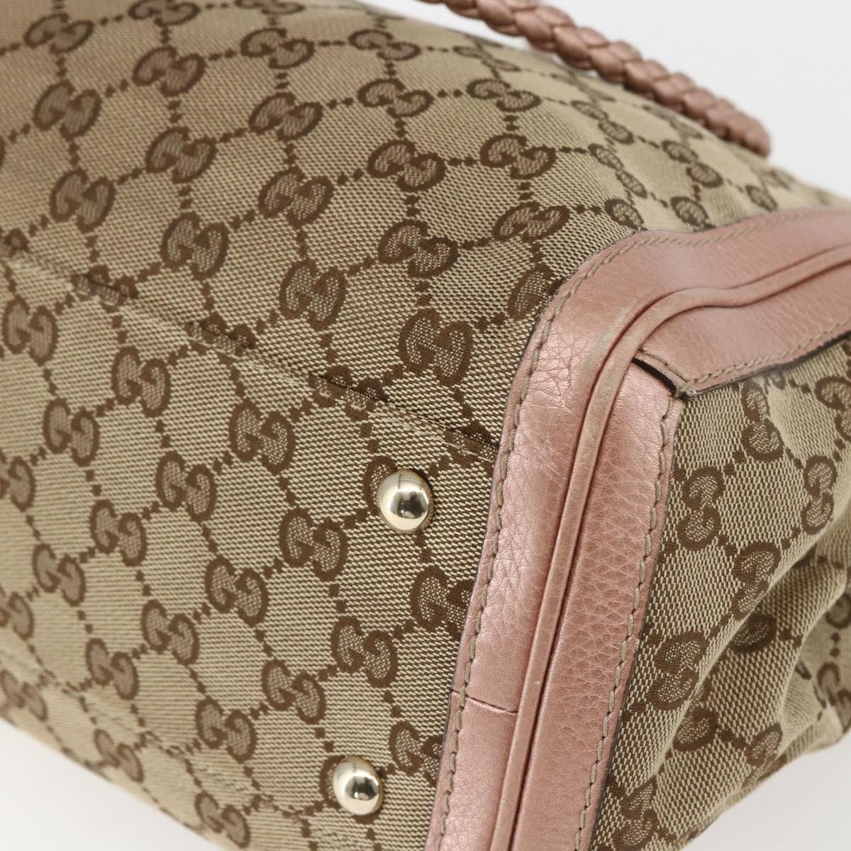Gucci Bella Tote GG Canvas with Leather, BEIGE, CANVAS, Tote bag