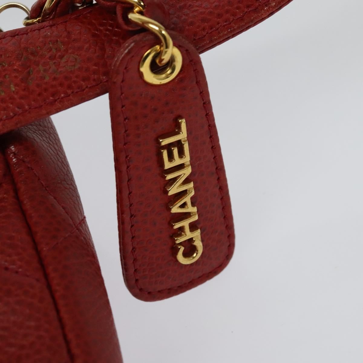 Chanel Vintage Zip Belt Bag Quilted Caviar, Red, Leather, Shoulder Bag