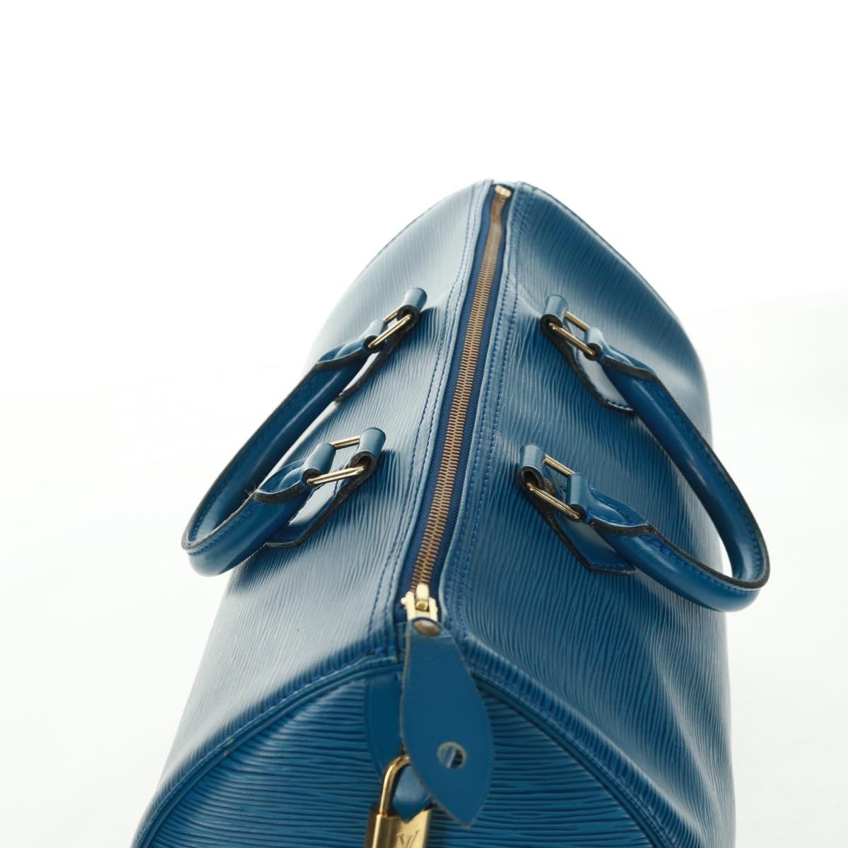 Louis Vuitton Speedy Handbag Epi Leather, BLUE, LEATHER, Handbag