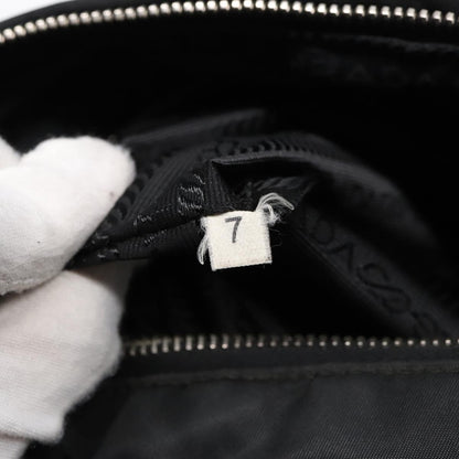 Prada Zip Messenger Bag Tessuto with Leather, BLACK, NYLON, Shoulder bag